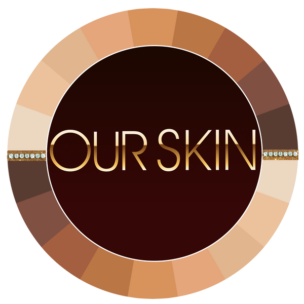 Multiple Shades of brown circle OUR SKIN logo